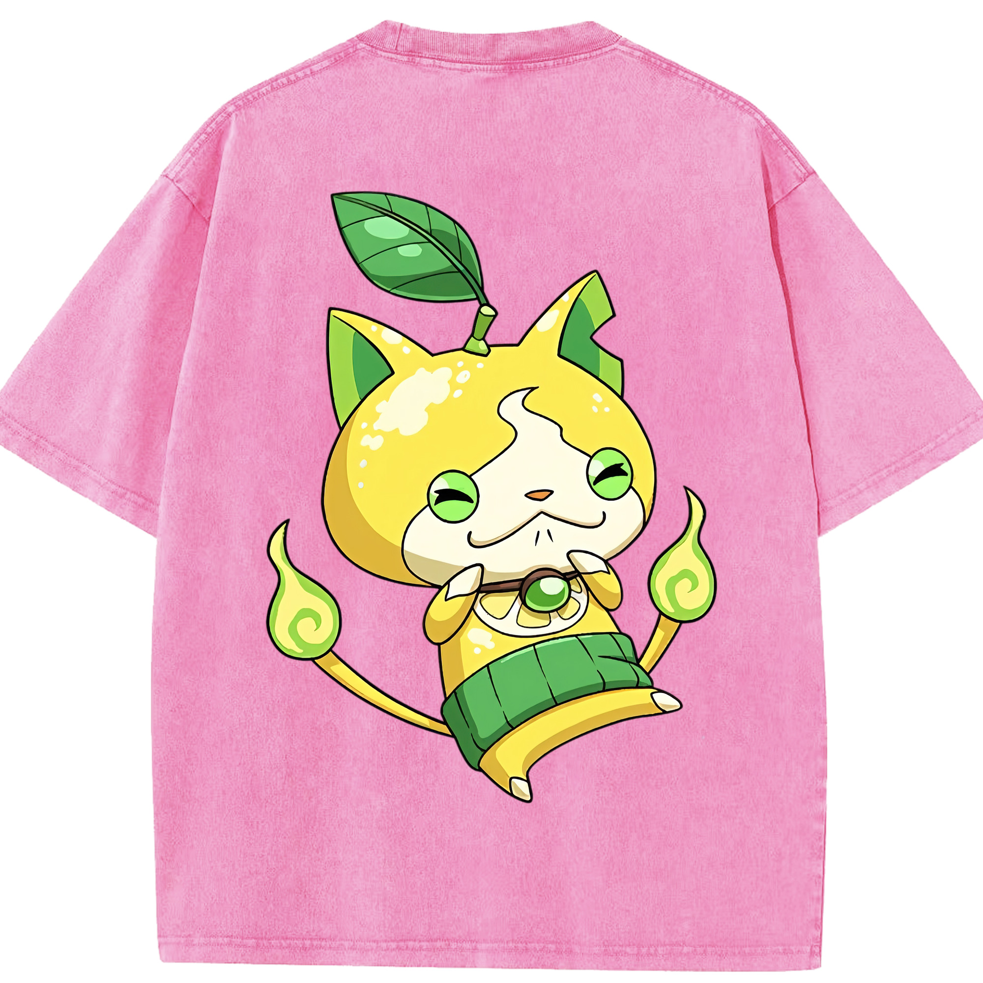 （画像用） 妖怪ウォッチ Yo-kai Watch 綿100% ヴィンテージ風 半袖Tシャツ（背面プリント）